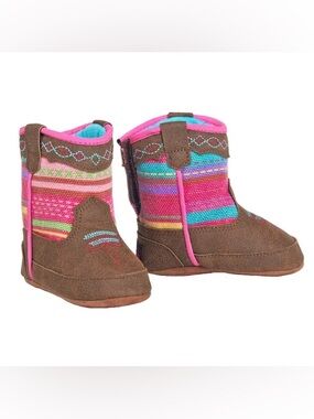 Twister® Infant Baby Bucker Camilla Brown/Multi-Colored Aztec Booties